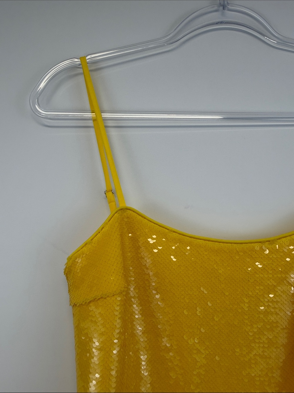 Susana Monaco Glow Up Yellow Sequin Strappy Mini Dress Size 4 - Picture 6 of 8